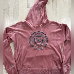 Abercrombie kids pink velvet hoodie size 9/10